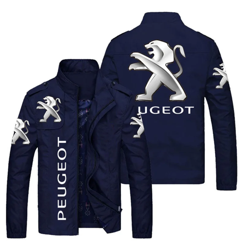 

2021 mode jonge mannen lente en herfst merk auto logo rits vest jas opstaande kraag casual mode jas L-6-XL