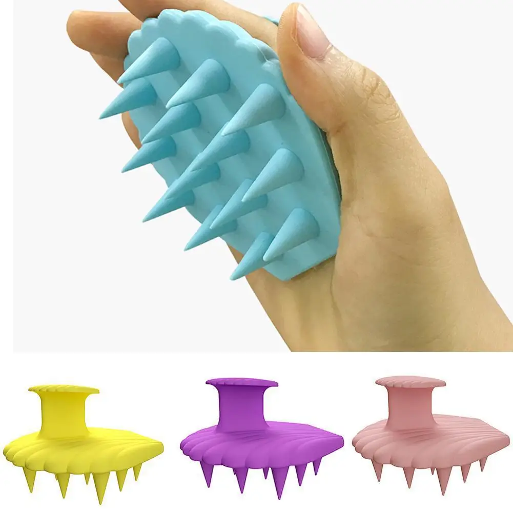 

1pc New Blue Shell Shape Silicone Head Massage Brush Body Scalp Massage Bath Spa Hair Washing Comb Meridian Stimulator