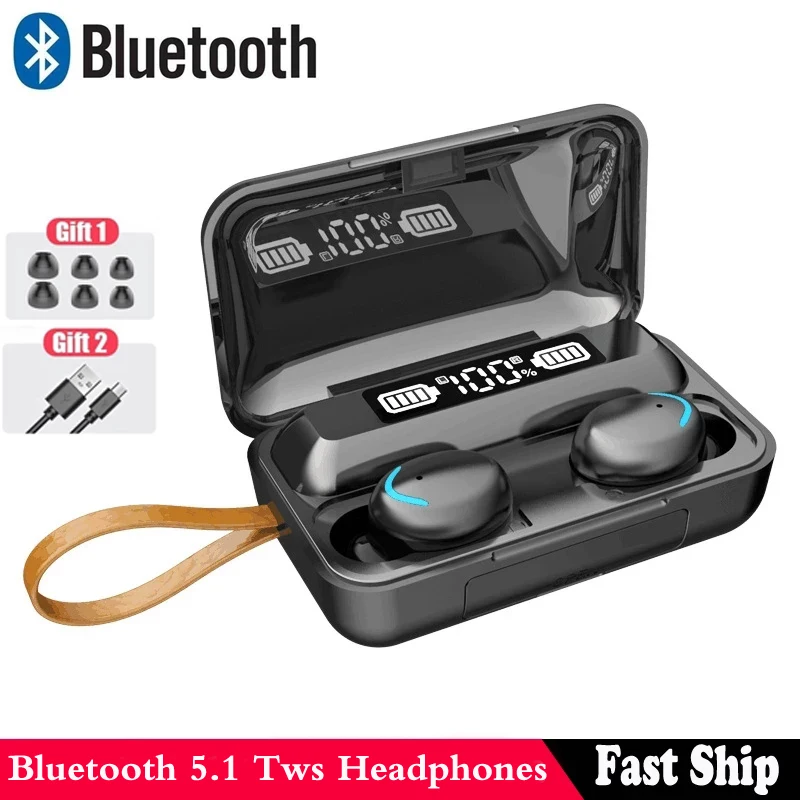 F9 наушники вкладыши TWS Bluetooth 2200 мАч зарядным устройством Беспроводной HD стерео
