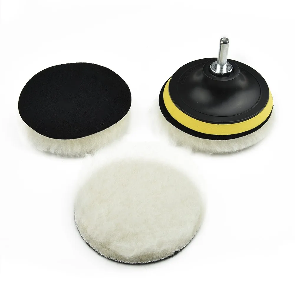 

5pcs/set 4Inch Wool Polishing Pad For Polisher Machine Waxing Polishing Buffing Car Paint Care Polisher Pads For Car Polisher