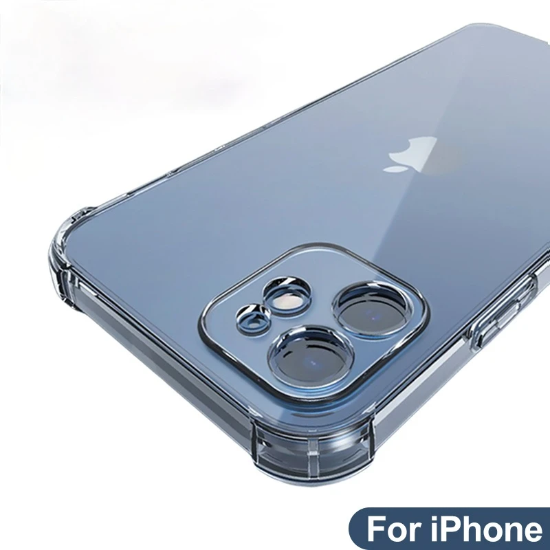 

Thick Shockproof Silicone Phone Case For iPhone 12 11 Pro Xs Max lens Protection Case on iPhone X Xr 6s 7 8 Plus case Back Cover