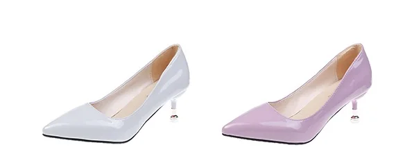 Женские туфли с закрытым носком очень размера плюс на высоком каблуке 17-2