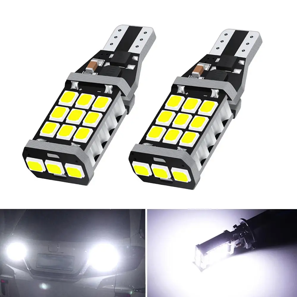 

2x T15 W16W 921 супер яркая высокая мощность 21SMD 2835LED Canbus без ошибок резервные огни автомобиля лампочка стоп-сигнала белый DC12V