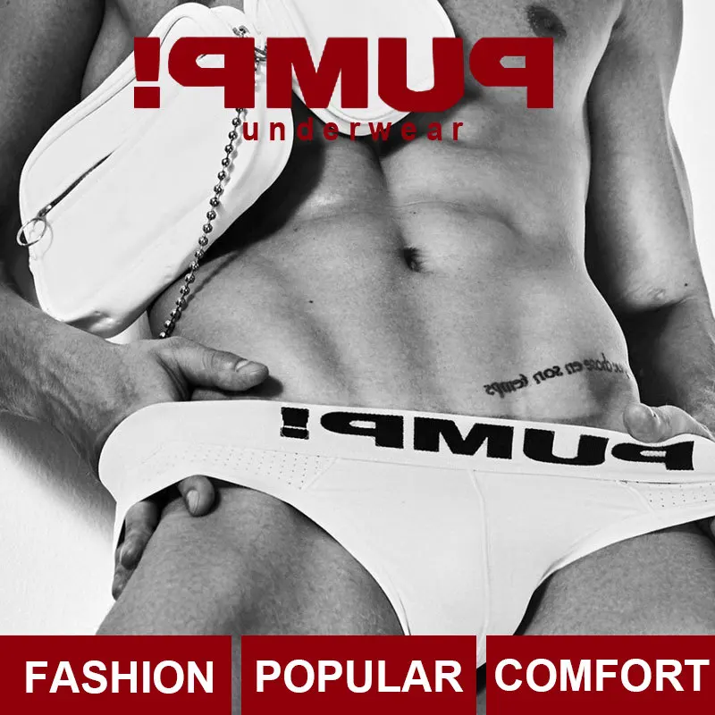 Мужские трусы брифы с карманом для мошонки серые слипы мужчин сексуальное нижнее
