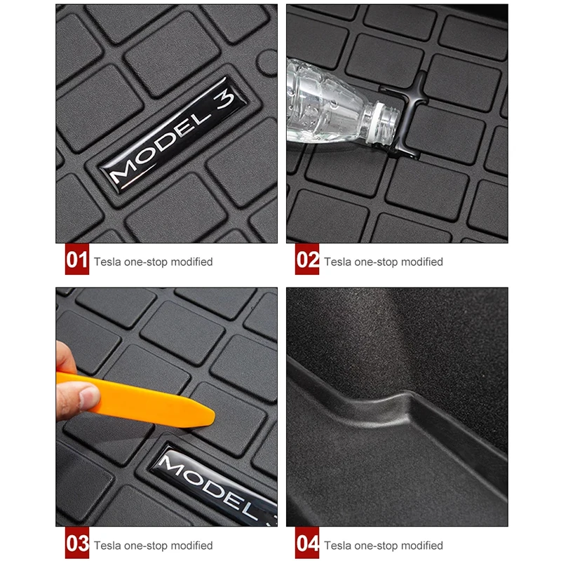 

Car Rear Trunk Mat For Tesla Model 3 Car Accessories TPE Waterproof Protective Pads Cargo Liner Auto Trunk Tray Floor Mat
