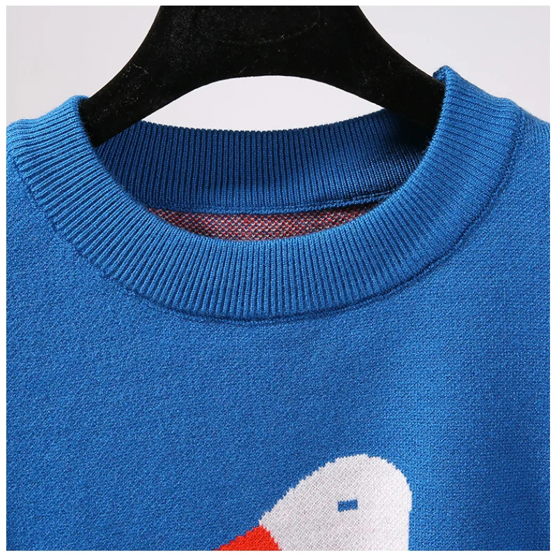 Женский трикотажный жаккардовый свитер с вышивкой на осень/зиму | Женская одежда