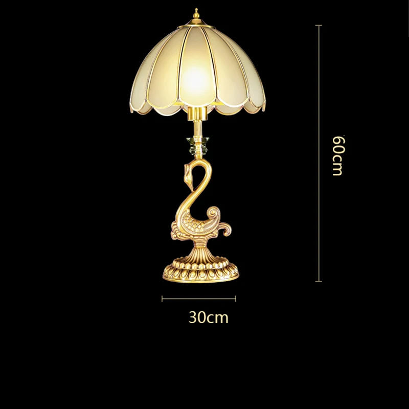 

Nordic Copper Glass LED Lights Table Lamp Home Decor Table Light For The Bedroom Bedside Hotel Studyroom Living Room Desk Lamp