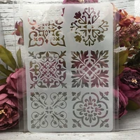 1pcs 2617cm flower square frame diy layering stencils wall painting scrapbook coloring embossing album decorative card template