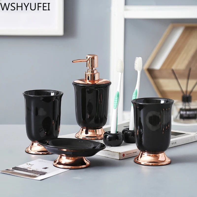 Роскошный керамический набор для ванной комнаты в скандинавском стиле модный