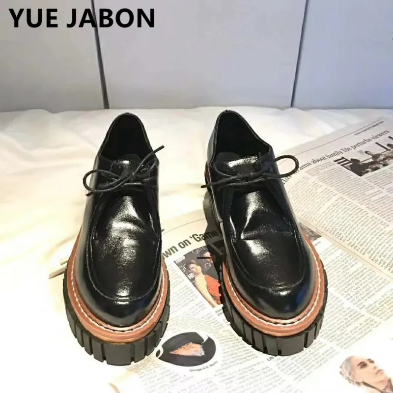 

Newest Women Flats Lolita Mary Jane Shoes For Woman Spring Platform Ladies Loafers Vintage Soft Lace Up Thick-soled Oxford Shoes