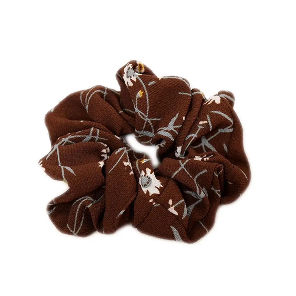 1pcs Vintage Scrunchies Lady Stretch Chiffon Scrunchie Women Elastic Hair Bands Girls Headwear Floral Hair - Цвет: 011