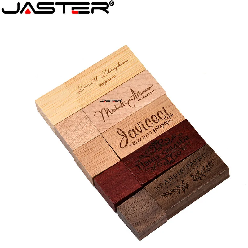 USB флешка Usb 2 0 с деревянным логотипом JASTER Walnut 64 ГБ 4 8 16 32 ГБ|USB флэш-накопители| |