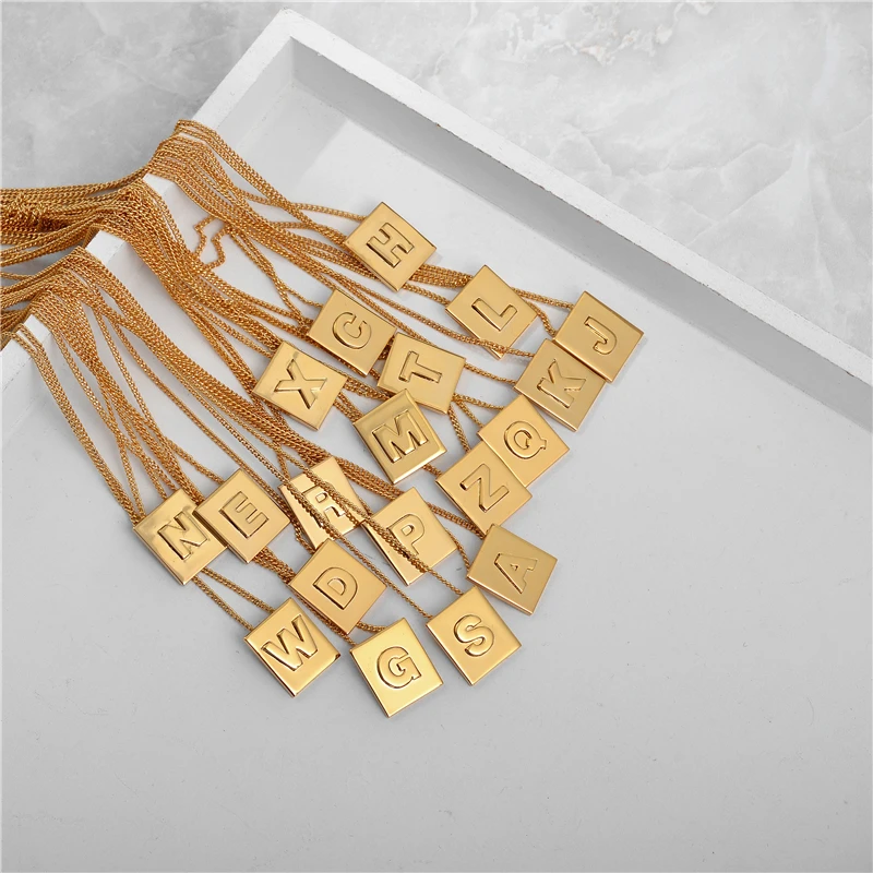 Ожерелье женское из титановой стали с позолотой и 26 буквами а Z|Ожерелья