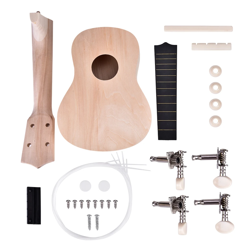 

21 дюйм липа 4 струны Ukelele DIY Kit инструмент аксессуар