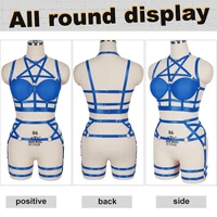 pentagram tops accessories bra cup bondage chest harness fashion garters womens underwear cage bra lingerie set dance wear