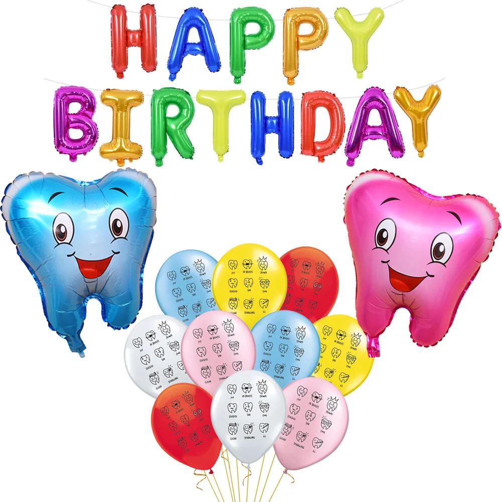 1 компл. голубые и розовые Мультяшные зубы тематические шары выражение улыбки