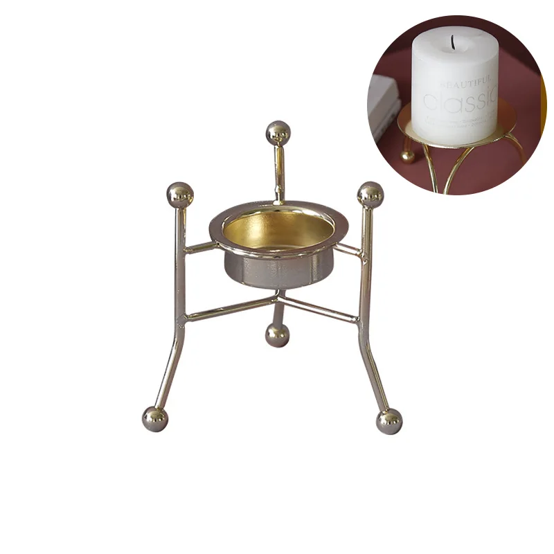 Подсвечник в скандинавском стиле с металлическим покрытием украшение для дома