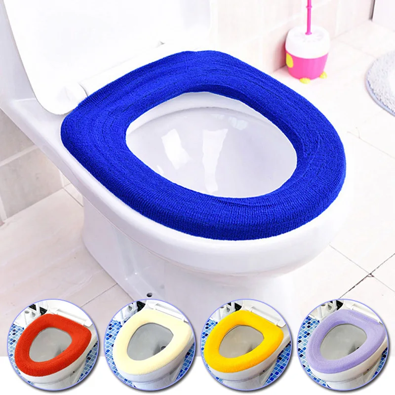 

1PC Warmer Soft Toilet Seat Covers Washable Home Decor Bathroom Toilet Closestool Random Color