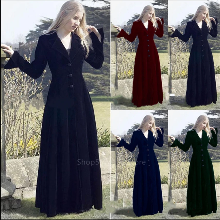 Женское платье макси с V образным вырезом винтажное в средневековом стиле для