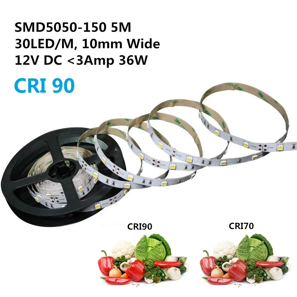Гибкие светодиодные ленты CRI90 12 В постоянного тока с регулируемой яркостью SMD5050 30