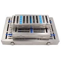 51020pcs dental sterilization rack surgical autoclavable sterilization box dental cassette burs disinfection tray dentist tool