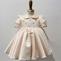 1st first birthday party baby girls dress wedding party kids dresses for girls pearl tulle princess girls ball gown vestidos