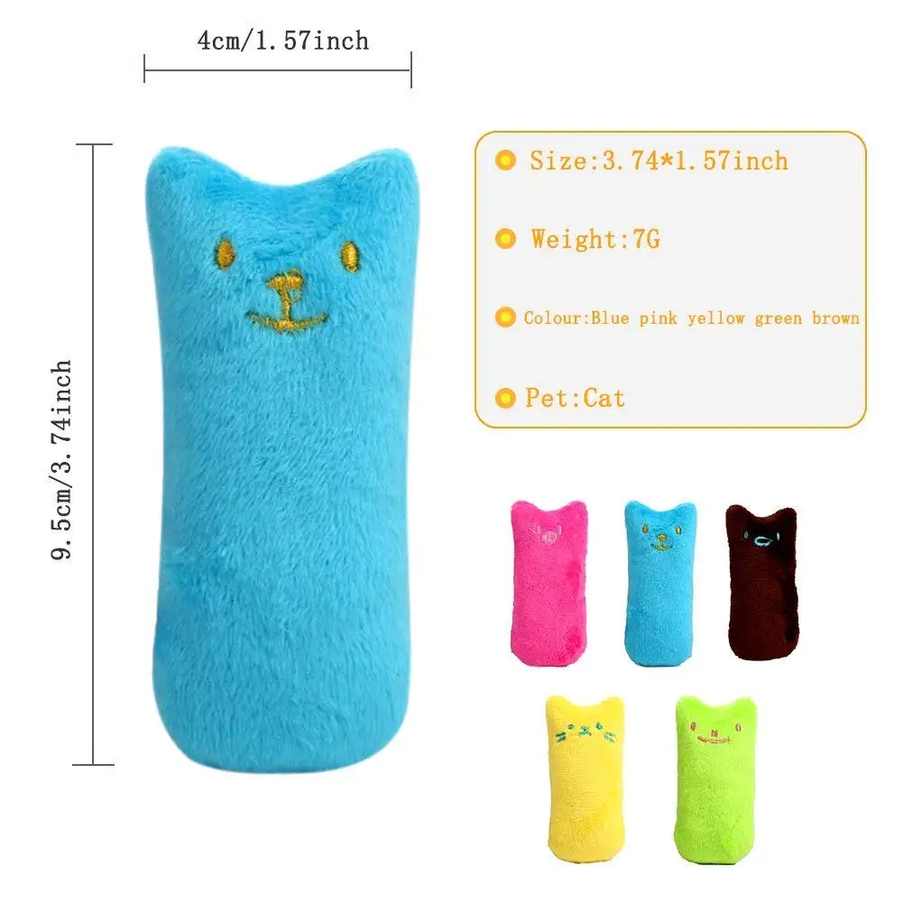 

5pcs Teeth Grinding Catnip Toys Funny Interactive Plush Cat Toy Pet Kitten Chewing Vocal Toy Claws Thumb Bite Cat Mint For Cats