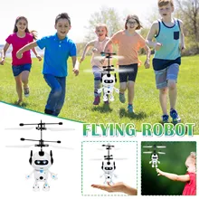 Baby Toys Flying Mini RC Infraed Induction The Robot Flashing Light Toys For Kid Gifts Kids Adult Ou
