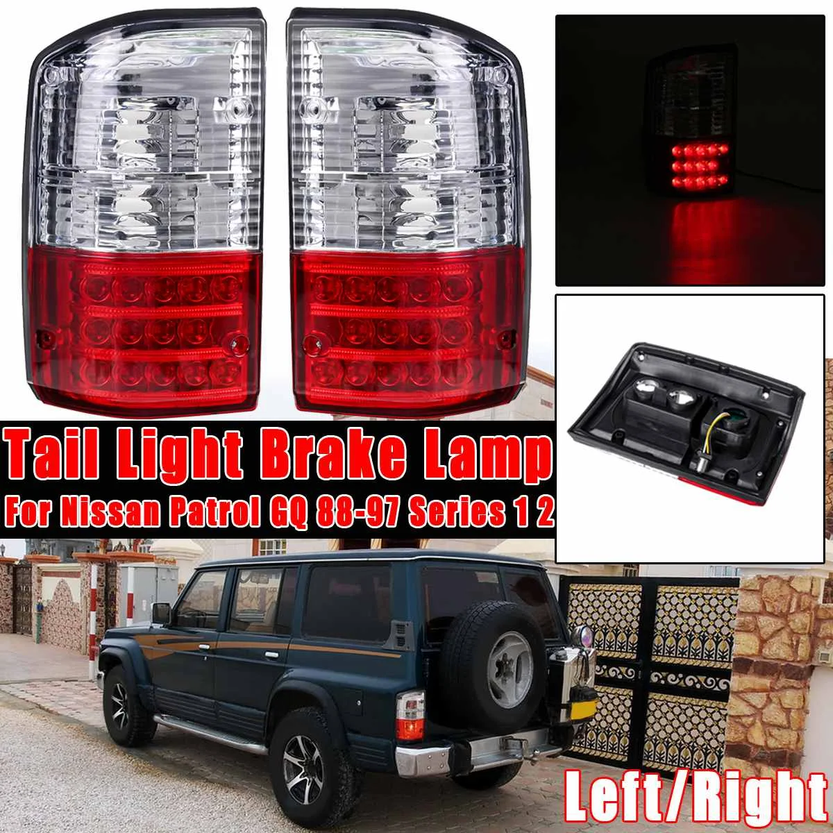 

Автомобиль влево/вправо задний задних фонарей, фонарей указателей повтора сигнала светильник фонарь стоп-сигнала для Nissan Patrol GQ 1988 1989 1990 1991 ...