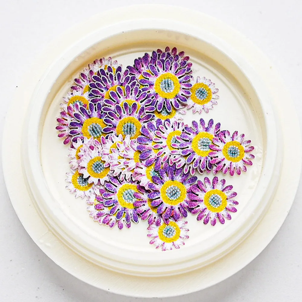 

1Jar 3D Daisy Flower Nail Art Patches Japanese Style Wood Pulp Slices Paper Sticker Nail Ornament Crafts DIY Decorations Tr#077