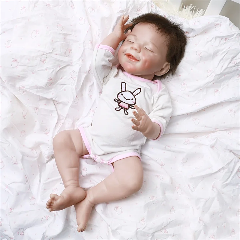 

Lifelike 17 Inch Baby Doll Toy 42 cm Silicone Reborn Babies Doll Close Eyes Toddler Birthday Gift Bedtime Play