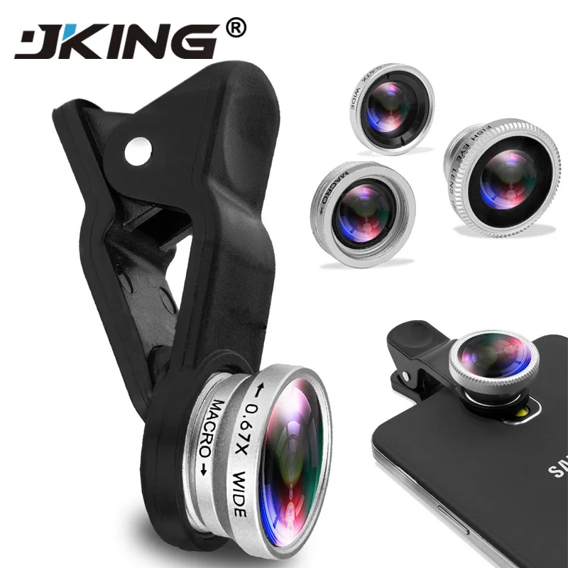 3 в 1 Широкий формат макро объектив рыбий глаз Камера Наборы мобильного телефона с