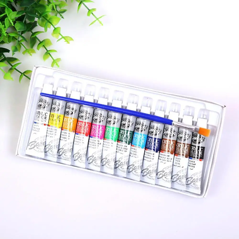 

6 ML 12 Color/sets Professional Acrylic Paint Watercolor Set Hand Wall Painting Brush Watercolor Pigment Set