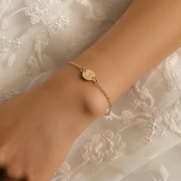 new trendy gold colour english alphabet tag chain bracelet for women wedding engagement party jewelry good gift to friends