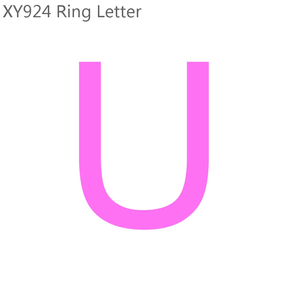 Letter U Trusta 925 Твердые ювелирные изделия из настоящего стерлингового серебра 26 букв A-Z коктейльное кольцо Размер 5 6 7 девочек Дети Рождественский подарок XY924 - Цвет основного камня: Letter U