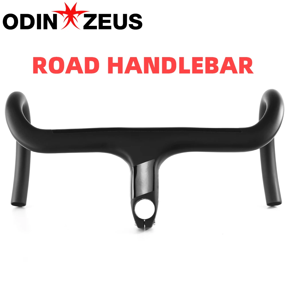 

OdinZeus Full Carbon Fiber Road Bicycle Integrated Handlebar With Stem Carbon Road Handlebar 28.6mm Bike Parts Computer stand