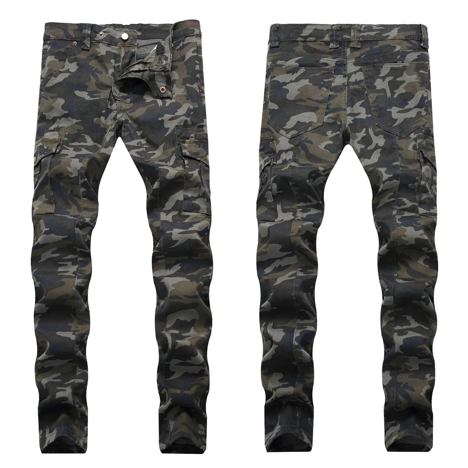 

Men's Fashion Casual Jeans Drawstring Long Denim Pencil Pants Jogger Straight Leggings