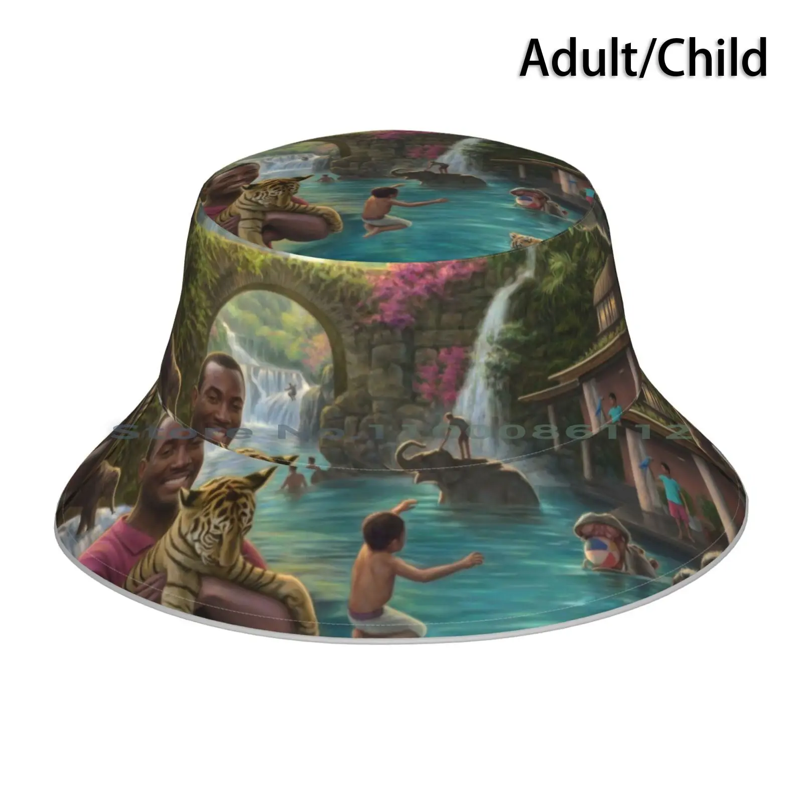 

Water Play Paradise Bucket Hat Sun Cap Paradise Jw Esalazar Foldable Outdoor Fisherman Hat