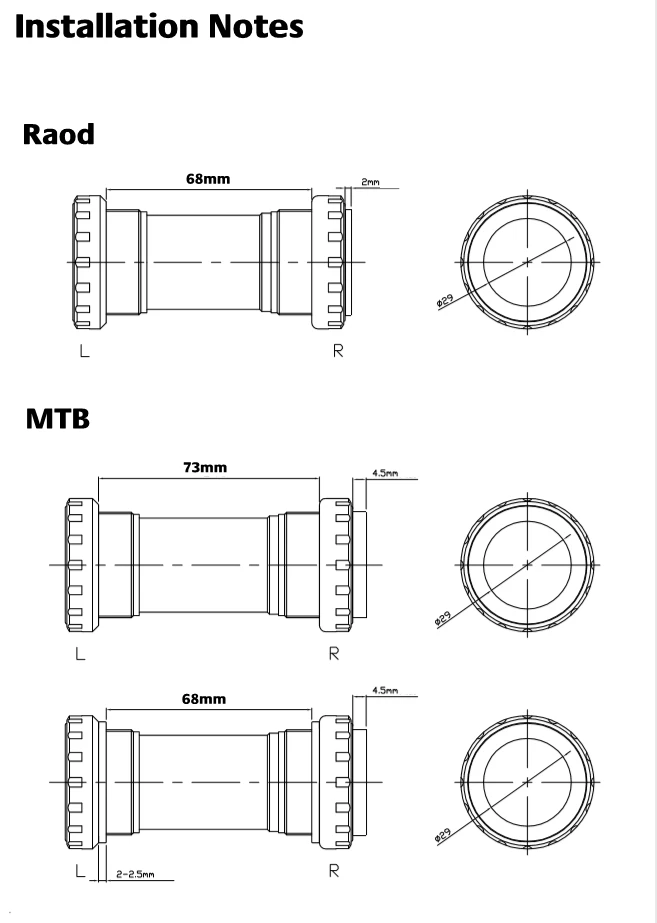 ZRACE DUB Нижний Кронштейн 68/73 см для SRAM кривошипная система BSA мм MTB / Road традиционного