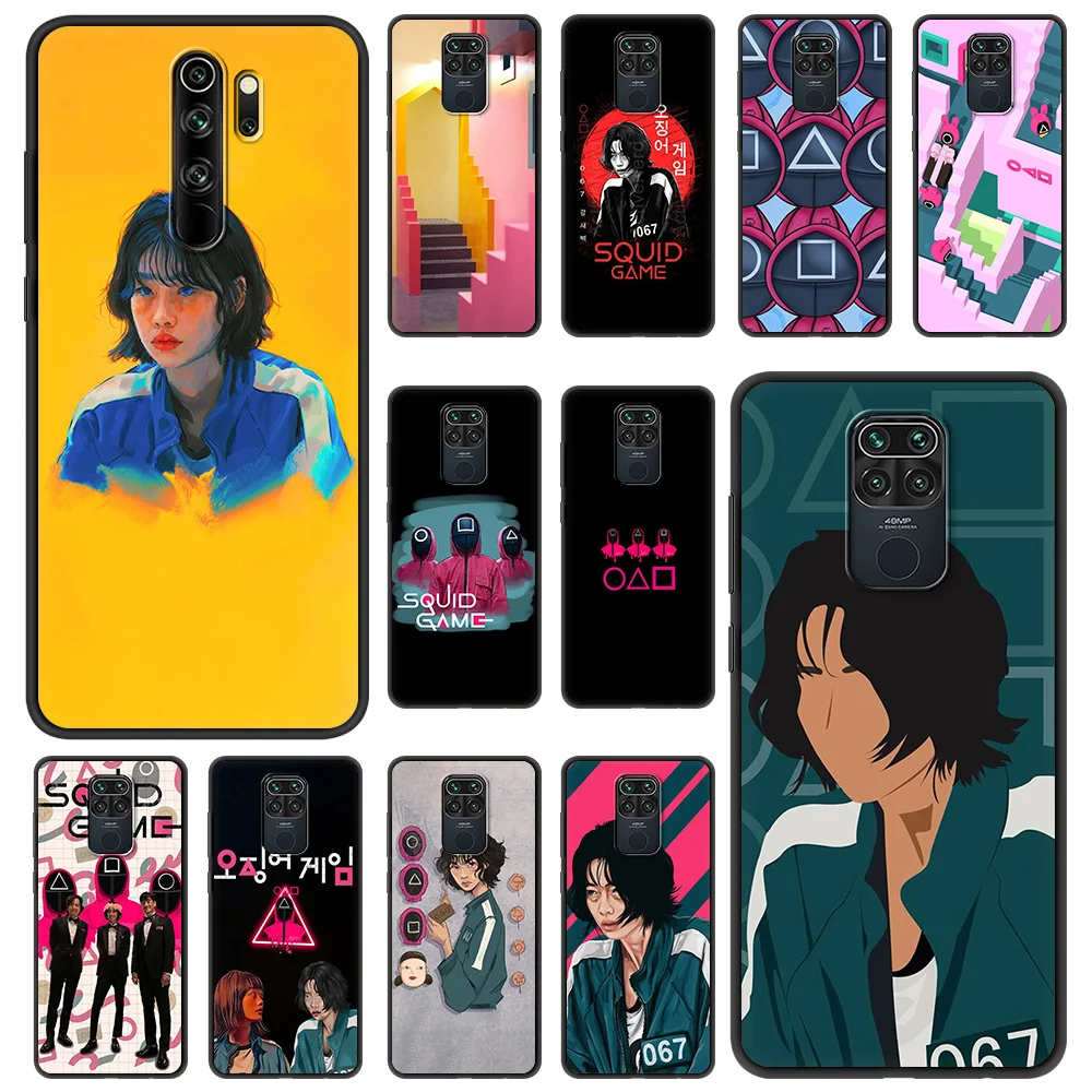 

Squid Game TV Soft Phone Case for Redmi Note 7 8 8T 9S 9 10 Pro K40 8 9 9A 9C Cover Shockproof Silicone Luxury Shell Coque TPU