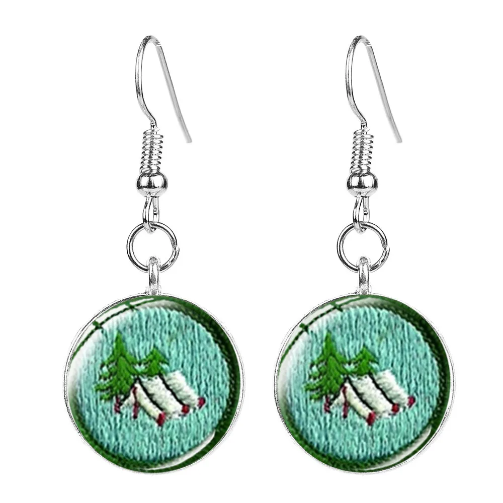 Шикарные серьги Крючки для девочек моутов подвески с круглым стеклом и кабошоном