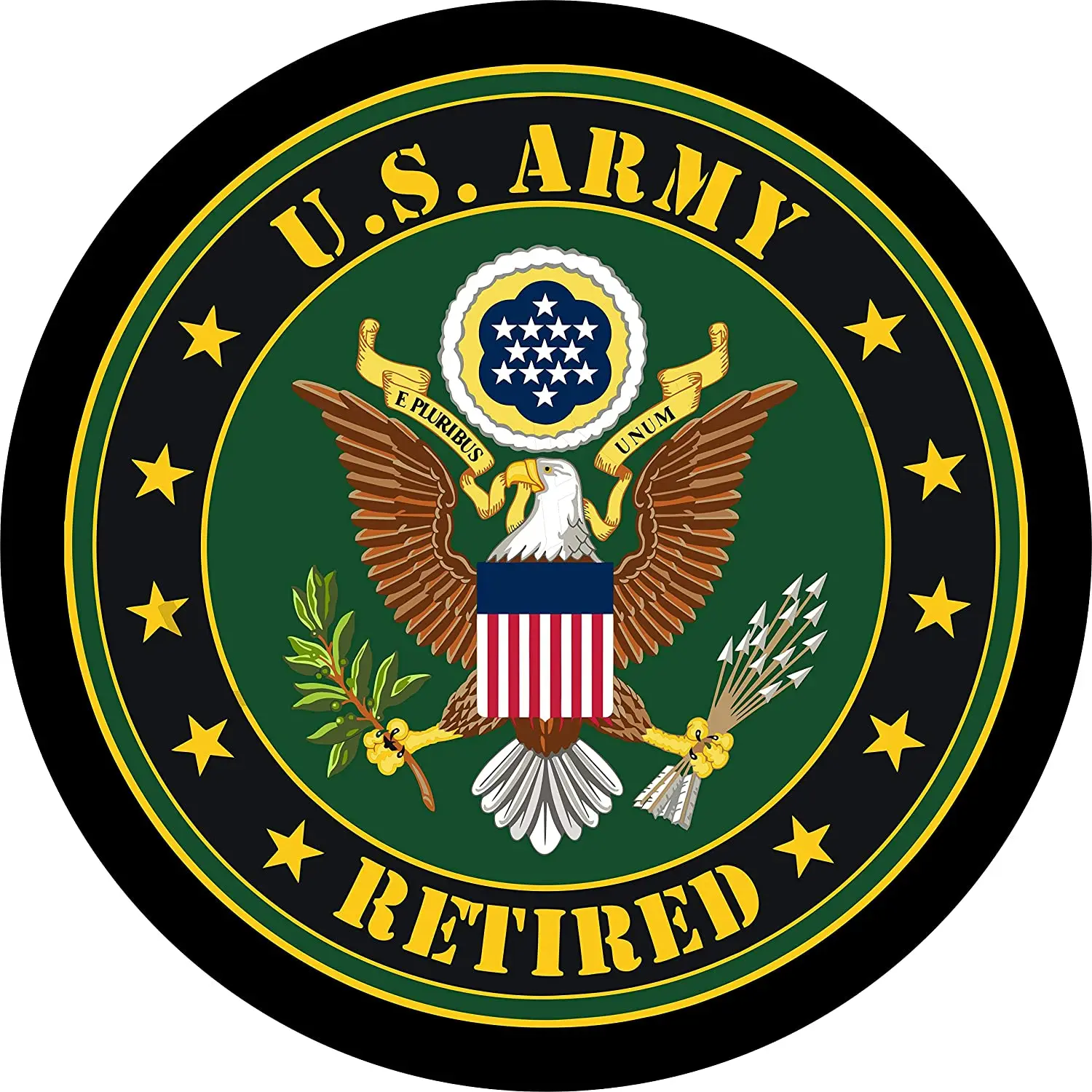 

TIRE COVER CENTRAL US Army Seal Retired Spare Tire Cover ( Custom Sized to Any Make/Model 255/70R18