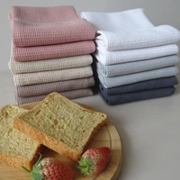 4pcs waffle lattice tea towels table cloth napkin 4565cm home party kitchen dishes napkins decorative white cotton tea towels