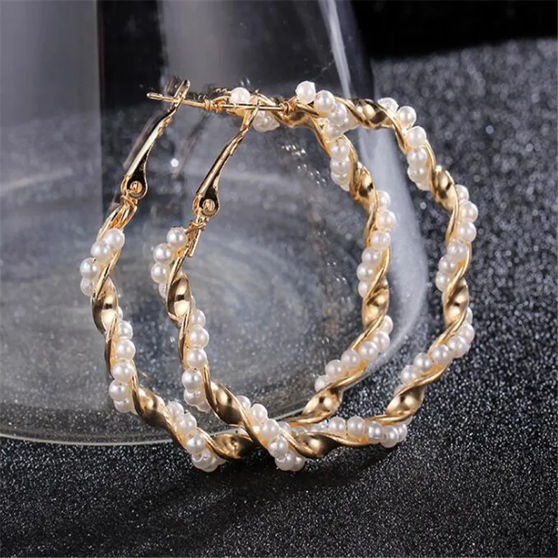 MINHIN Simulated Pearl Stud Earrings Women Bohemian Geometric Earrings Wedding Jewelry Korean Earrings - Окраска металла: 200