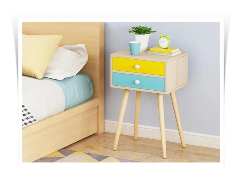 Скандинавская разноцветная деревянная Ночная подставка настольная мебель для