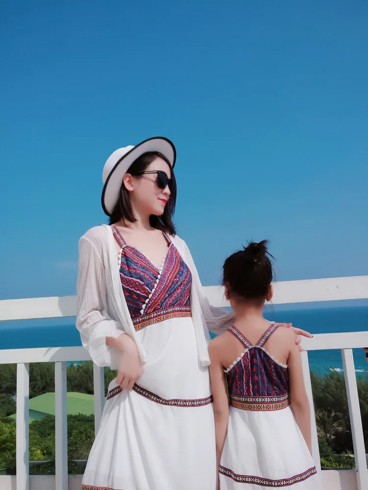 PPXX летнее платье для девочек Пляжное женское Mexi сексуальное матери и дочери