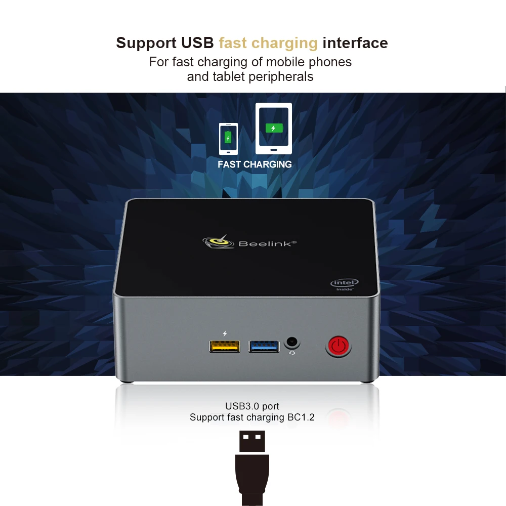 Beelink J45 WIN10 Мини ПК intel Pentium J4205 до 2,6 ГГц 8 ГБ ОЗУ 128 Гб SSD windows 10 компьютер двойной HDMI телеприставка 1000 Мбит/с