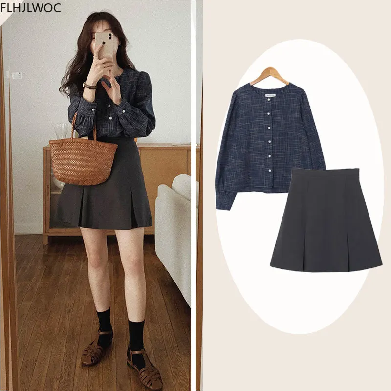 

Hot Sales Women New Year Outfits Date Girls Long Sleeve Cute Preppy Style Sweet Tops Single Breasted Button Basic Shirts O1941