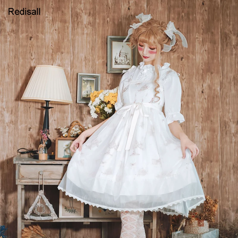 Платье без рукавов в стиле &quotЛолита&quot милое женское платье с завышенной талией