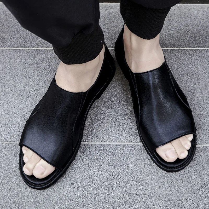 Туфли мужские кожаные Повседневные Дышащие шлепанцы в британском стиле без